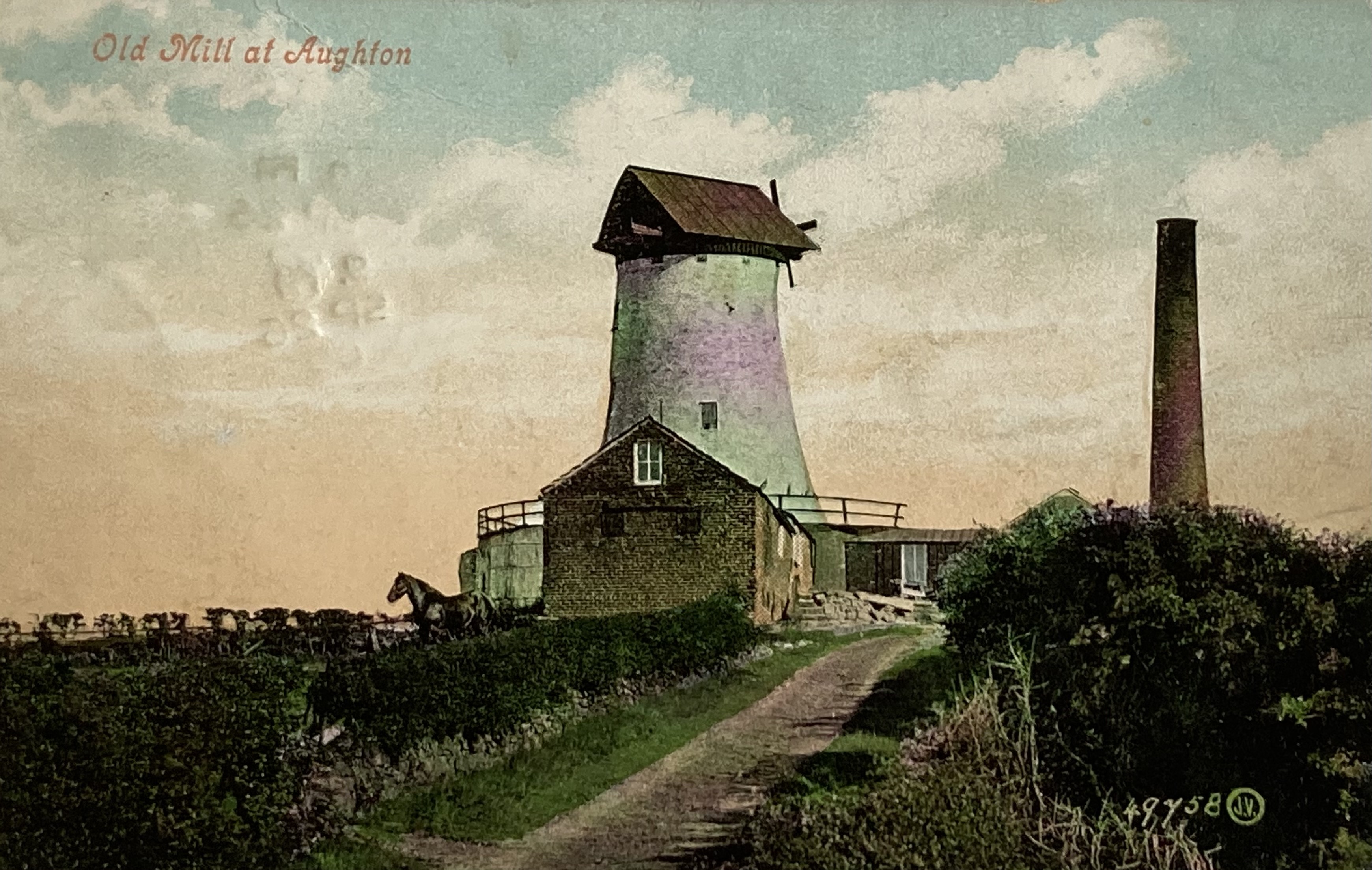 Old Mill at Aughton. Posted 1909