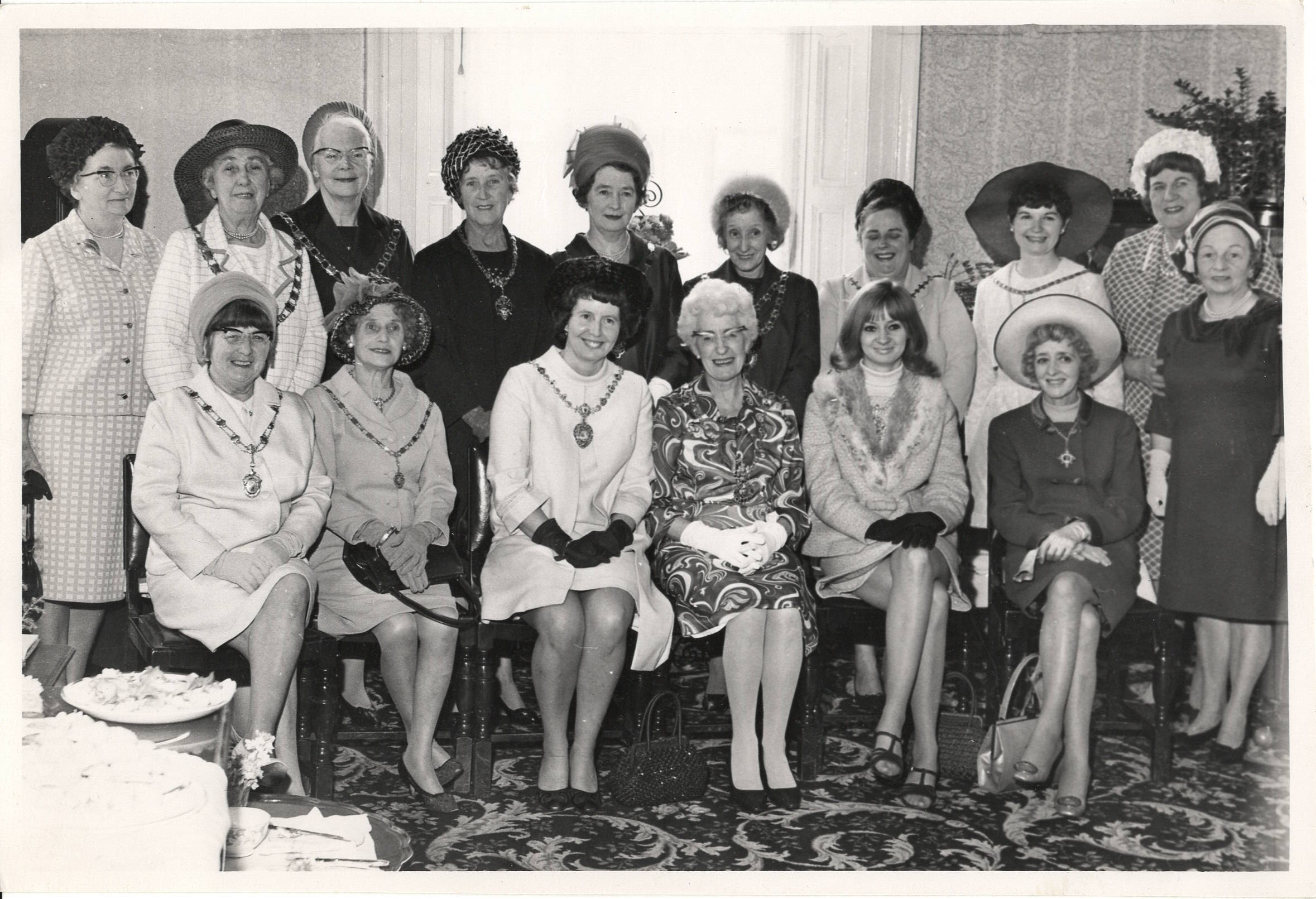 Group of ladies at an Ormskirk civic occasion 1960s 