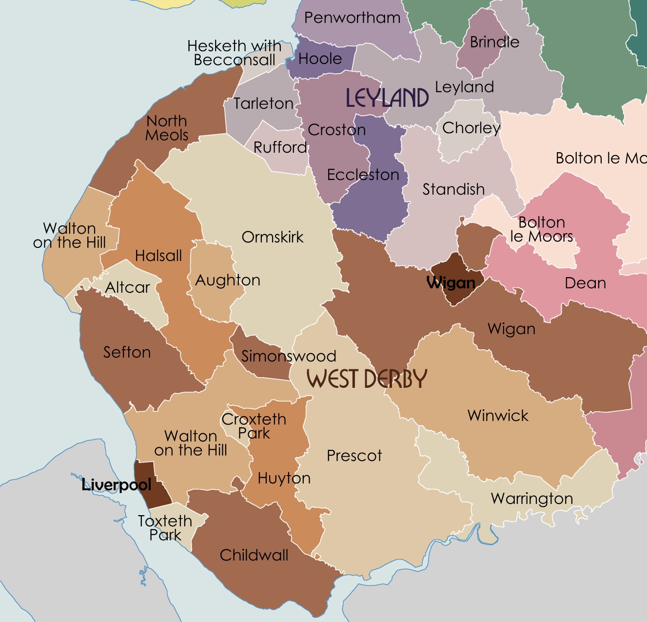 Lancashire Administrative Map 1832 part